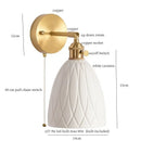 GobekUsa Ceramic LED Wall Sconce Light with Pull Chain Switch