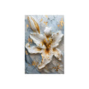 GobekUsa Gold and White Floral 3D Canvas Wall Art