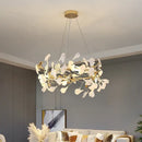 GobekUsa Ginkgo Ceramic Chandelier: Luxury Pendant Lights for Dining & Living Room