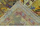Gold, Blue And Green Transitional Hand Knotted Custom Made wool area rug