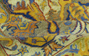 Gold, Blue And Green Transitional Hand Knotted Custom Made wool area rug