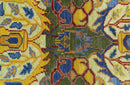 Gold, Blue And Green Transitional Hand Knotted Custom Made wool area rug