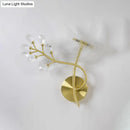 GobekUsa 2-Headed Gold Wall Mounted Sconce: Simple Branch Design with Faceted Crystal Lamp Shades (Left/Right)