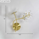 GobekUsa 2-Headed Gold Wall Mounted Sconce: Simple Branch Design with Faceted Crystal Lamp Shades (Left/Right)
