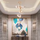 GobekUsa Branch Glass Chandelier LED Lights for Living Room Dining Staircase Villa