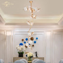 GobekUsa Branch Glass Chandelier LED Lights for Living Room Dining Staircase Villa