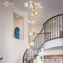 GobekUsa Branch Glass Chandelier LED Lights for Living Room Dining Staircase Villa
