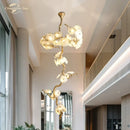 GobekUsa Branch Glass Chandelier LED Lights for Living Room Dining Staircase Villa