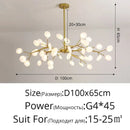 GobekUsa Branch Shape Firefly Ceiling Chandelier G4 Led Lighting Indoor Hanging Lamp