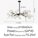 GobekUsa Branch Shape Firefly Ceiling Chandelier G4 Led Lighting Indoor Hanging Lamp