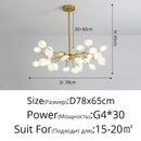 GobekUsa Branch Shape Firefly Ceiling Chandelier G4 Led Lighting Indoor Hanging Lamp