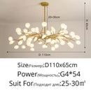 GobekUsa Branch Shape Firefly Ceiling Chandelier G4 Led Lighting Indoor Hanging Lamp