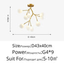 GobekUsa Branch Shape Firefly Ceiling Chandelier G4 Led Lighting Indoor Hanging Lamp