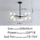 GobekUsa Branch Shape Firefly Ceiling Chandelier G4 Led Lighting Indoor Hanging Lamp