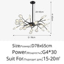 GobekUsa Branch Shape Firefly Ceiling Chandelier G4 Led Lighting Indoor Hanging Lamp