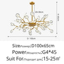 GobekUsa Branch Shape Firefly Ceiling Chandelier G4 Led Lighting Indoor Hanging Lamp