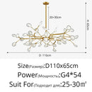 GobekUsa Branch Shape Firefly Ceiling Chandelier G4 Led Lighting Indoor Hanging Lamp