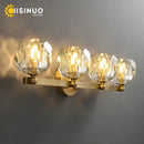 GobekUsa Gold Solid Copper Crystal Vanity Light Fixtures for Bathroom and Bedroom