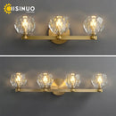 GobekUsa Gold Solid Copper Crystal Vanity Light Fixtures for Bathroom and Bedroom