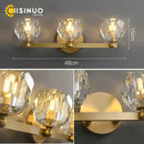 GobekUsa Gold Solid Copper Crystal Vanity Light Fixtures for Bathroom and Bedroom