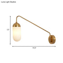 GobekUsa Nordic Frosted Glass Wall Sconce Lighting in Brass - 1 Head Wall Light Fixture for Bedroom
