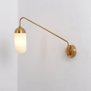 GobekUsa Nordic Frosted Glass Wall Sconce Lighting in Brass - 1 Head Wall Light Fixture for Bedroom