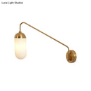 GobekUsa Nordic Frosted Glass Wall Sconce Lighting in Brass - 1 Head Wall Light Fixture for Bedroom