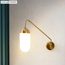 GobekUsa Nordic Frosted Glass Wall Sconce Lighting in Brass - 1 Head Wall Light Fixture for Bedroom