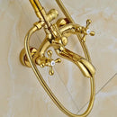 GobekUsa Dual Handle Brass Bathtub Shower Faucet Set with 8" Rainfall Shower Head