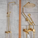 GobekUsa Dual Handle Brass Bathtub Shower Faucet Set with 8" Rainfall Shower Head