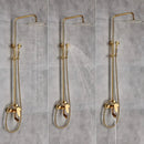GobekUsa Dual Handle Brass Bathtub Shower Faucet Set with 8" Rainfall Shower Head