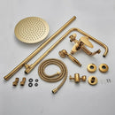 GobekUsa Dual Handle Brass Bathtub Shower Faucet Set with 8" Rainfall Shower Head