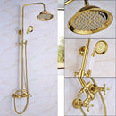 GobekUsa Dual Handle Brass Bathtub Shower Faucet Set with 8" Rainfall Shower Head