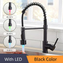 GobekUsa Brass Spring Spout Kitchen Faucet with Single Lever Pull Down Mixer Tap