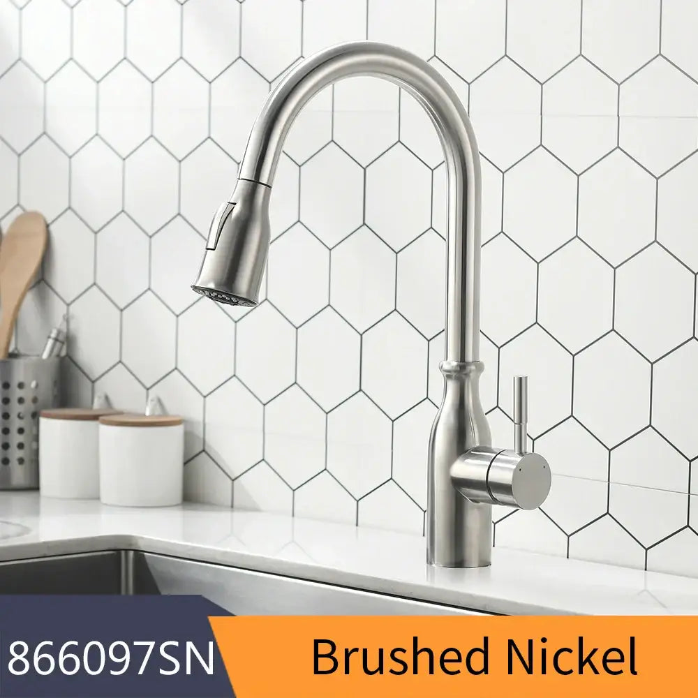 GobekUsa Brass Spring Spout Kitchen Faucet with Single Lever Pull Down Mixer Tap, photo 15 of 18