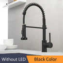 GobekUsa Brass Spring Spout Kitchen Faucet with Single Lever Pull Down Mixer Tap