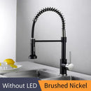 GobekUsa Brass Spring Spout Kitchen Faucet with Single Lever Pull Down Mixer Tap
