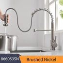 GobekUsa Brass Spring Spout Kitchen Faucet with Single Lever Pull Down Mixer Tap