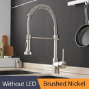 GobekUsa Brass Spring Spout Kitchen Faucet with Single Lever Pull Down Mixer Tap
