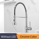 GobekUsa Brass Spring Spout Kitchen Faucet with Single Lever Pull Down Mixer Tap