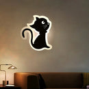 GobekUsa Kids' Cartoon Apple/Leaf/Cat LED Flush Mount Wall Sconce - Small Acrylic Wall Light for Children's Bedroom in White