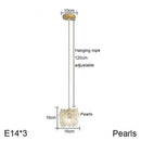 GobekUsa Carved Glass Pearl Chandelier for Dining Room, Living Bedroom, Study, Balcony - LED Pendant Lighting