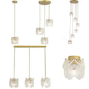 GobekUsa Carved Glass Pearl Chandelier for Dining Room, Living Bedroom, Study, Balcony - LED Pendant Lighting