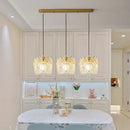 GobekUsa Carved Glass Pearl Chandelier for Dining Room, Living Bedroom, Study, Balcony - LED Pendant Lighting