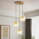 GobekUsa Carved Glass Pearl Chandelier for Dining Room, Living Bedroom, Study, Balcony - LED Pendant Lighting