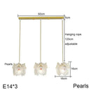 GobekUsa Carved Glass Pearl Chandelier for Dining Room, Living Bedroom, Study, Balcony - LED Pendant Lighting