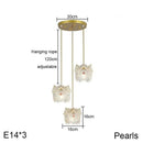 GobekUsa Carved Glass Pearl Chandelier for Dining Room, Living Bedroom, Study, Balcony - LED Pendant Lighting