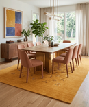 Hand Loomed Premium Wool Area Rug with Elegant Gold Center Pattern Artisanal Style by The Rug Decor