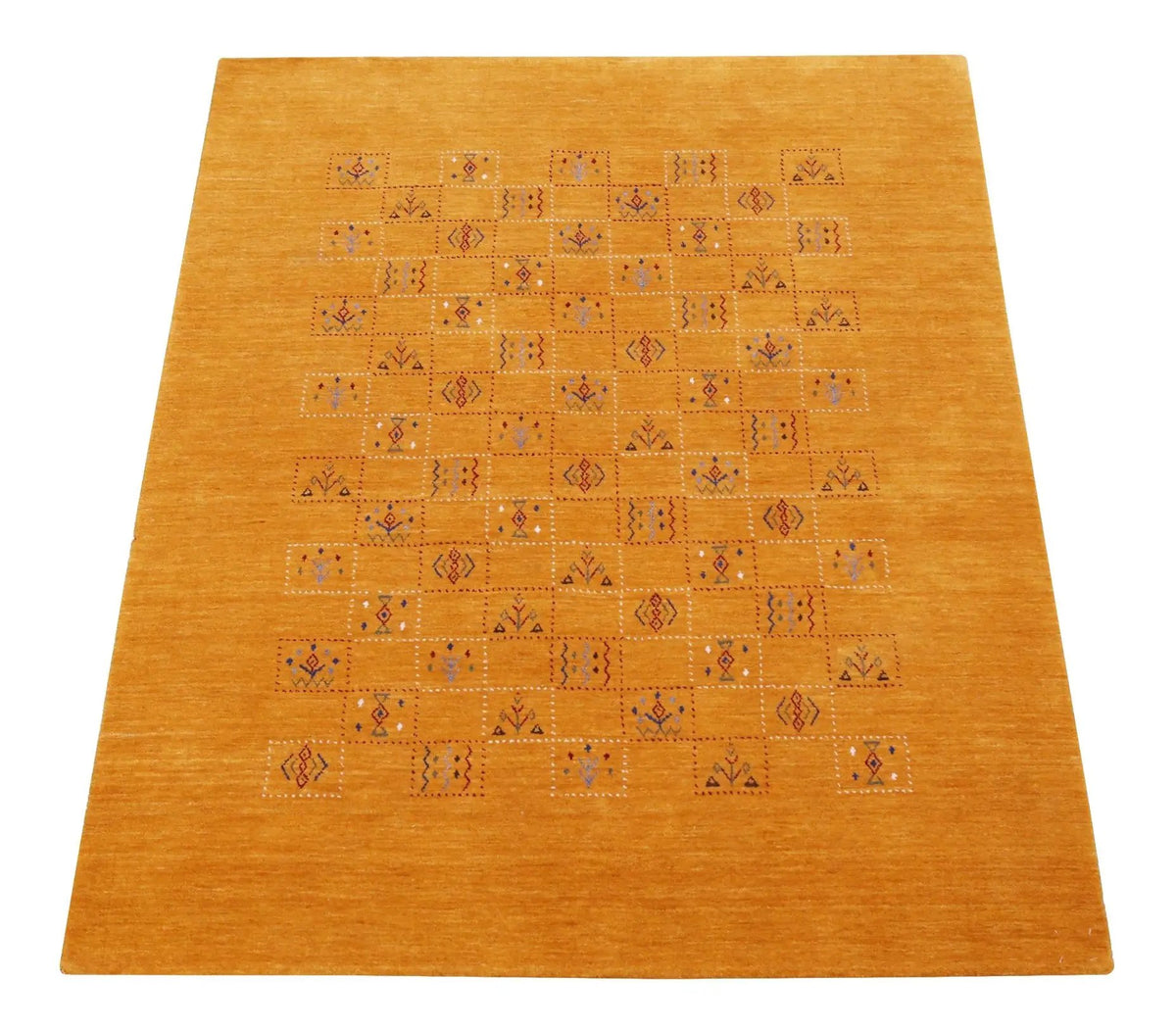 Hand Loomed Premium Wool Area Rug with Elegant Gold Center Pattern Artisanal Style, photo 3 of 12