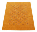 Hand Loomed Premium Wool Area Rug with Elegant Gold Center Pattern Artisanal Style by The Rug Decor